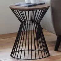 Jersey Round Wire Lamp Table - Walnut
