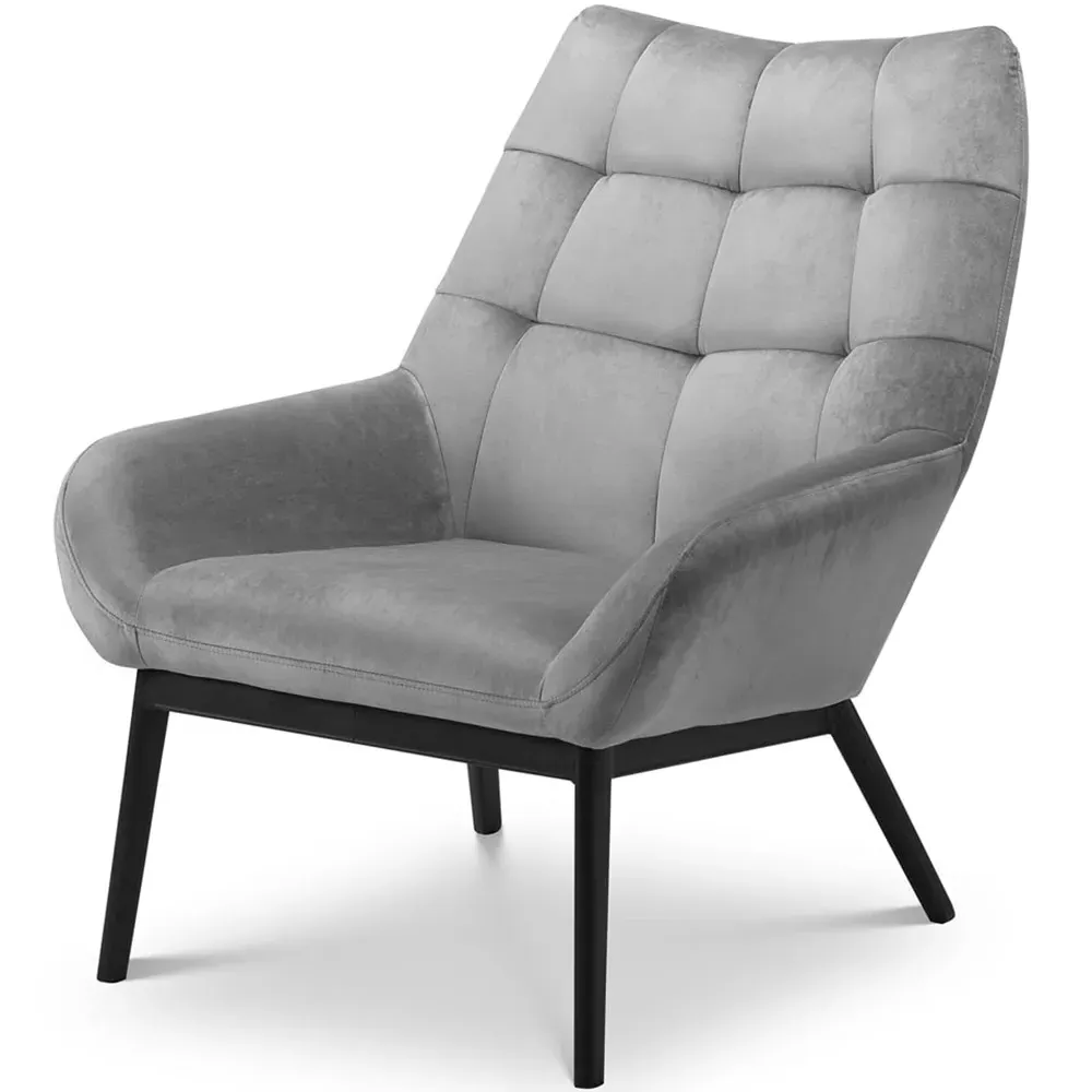 Julian Bowen Lucerne Chair - Grey, Velvet