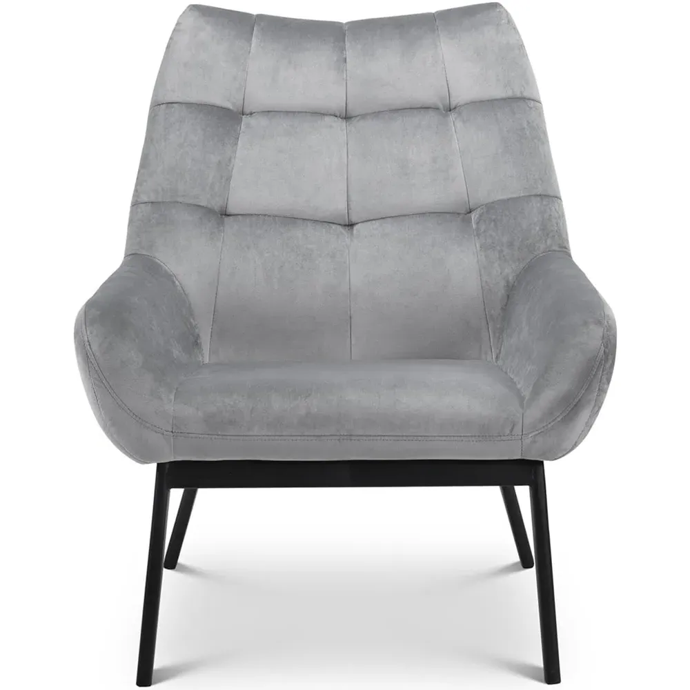 Julian Bowen Lucerne Chair - Grey, Velvet