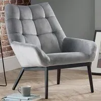 Julian Bowen Lucerne Chair - Grey, Velvet
