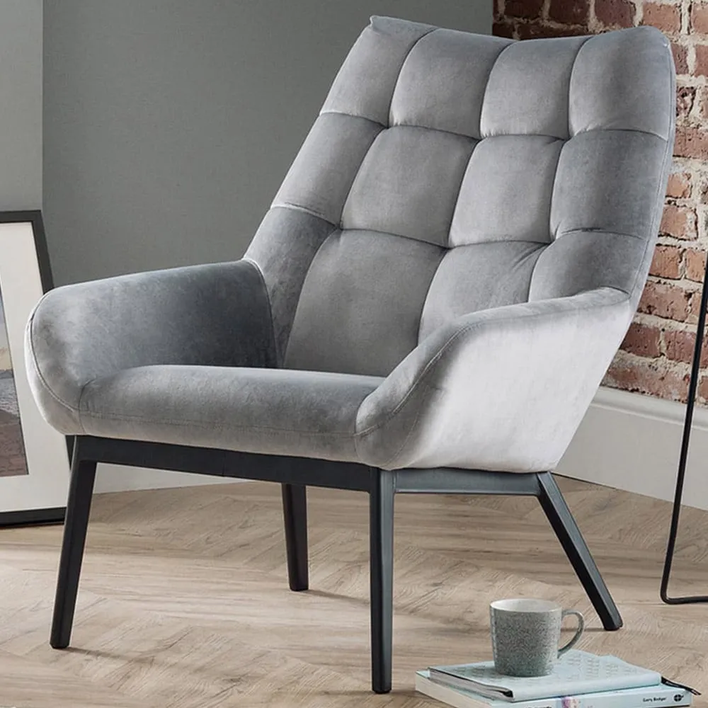 Julian Bowen Lucerne Chair - Grey, Velvet image