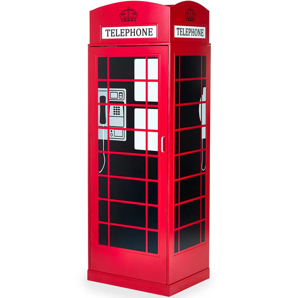 Julian Bowen Telephone Box Wardrobe - Red