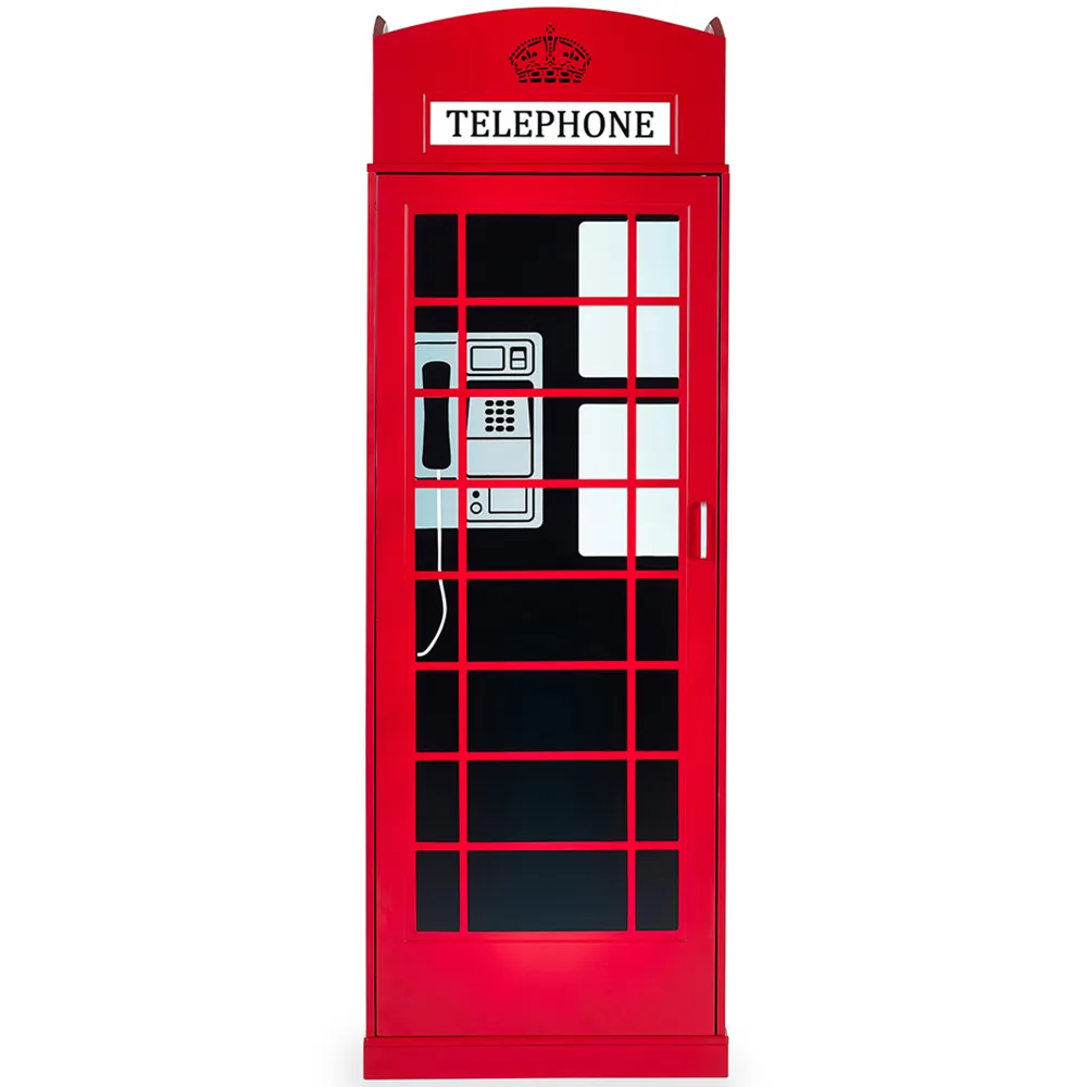 Julian Bowen Telephone Box Wardrobe - Red