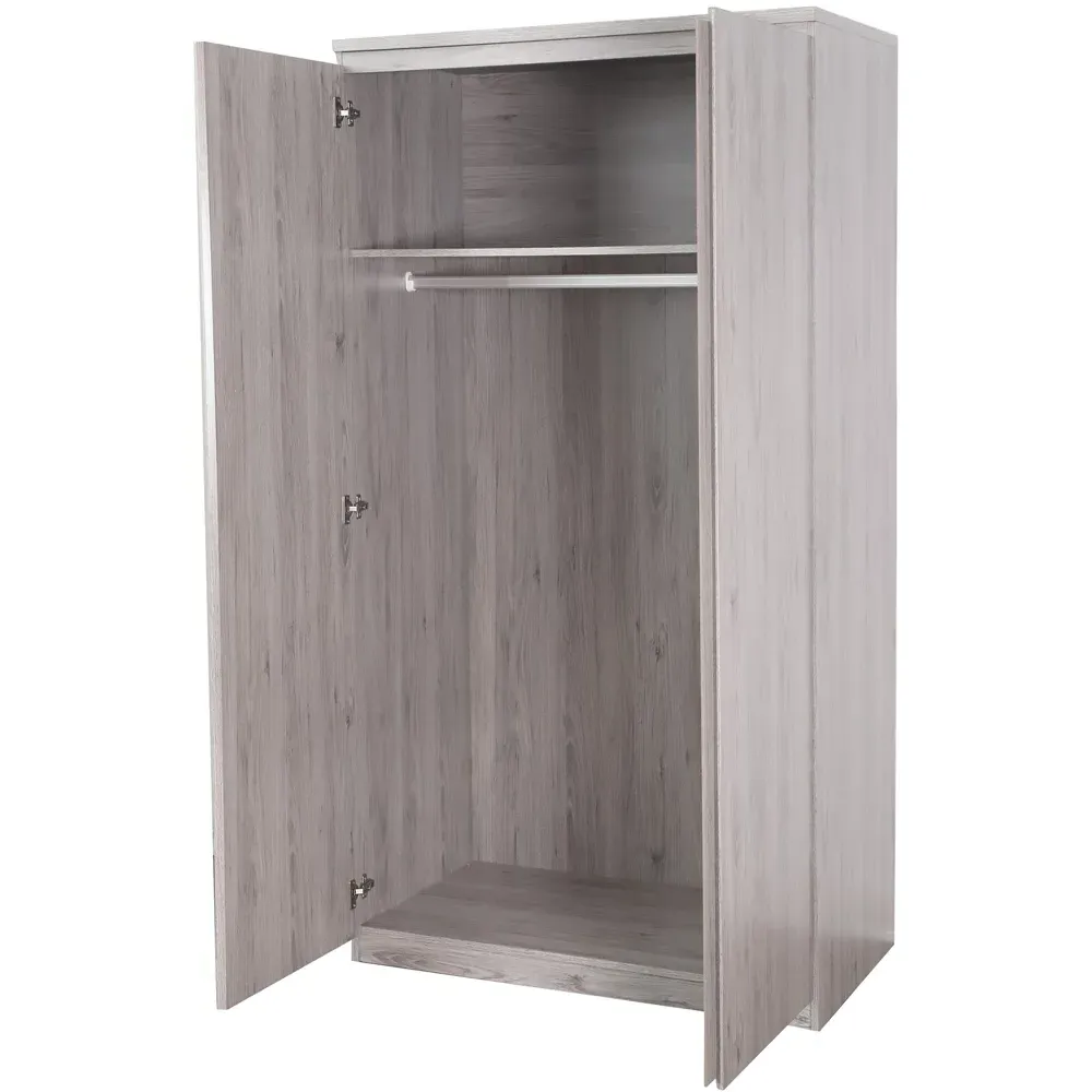 Jupiter 2 Door Wardrobe - Grey Oak