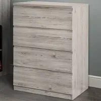 Jupiter 4 Drawer Chest of Drawers - Grey Oak