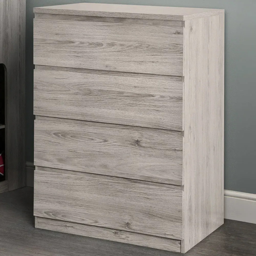 Jupiter 4 Drawer Chest of Drawers - Grey Oak