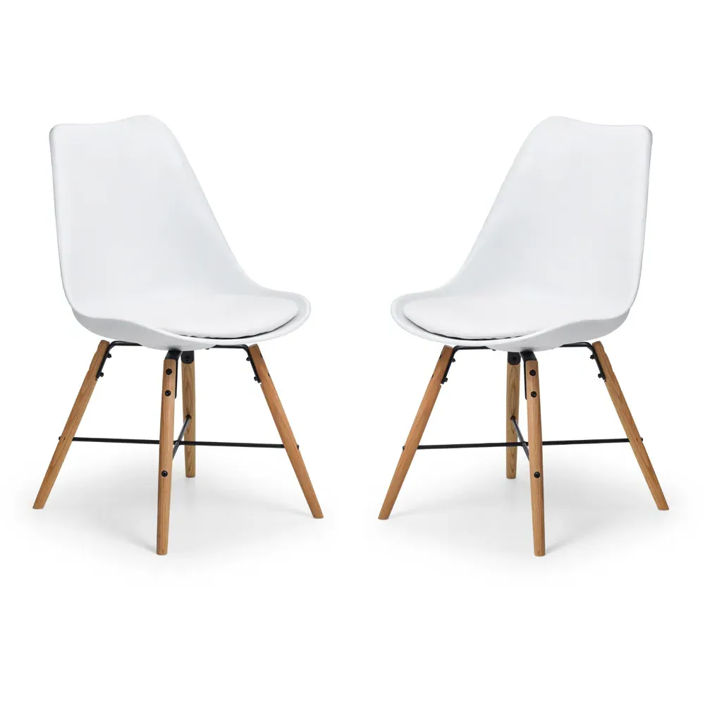 Kari Set of 2 Dining Chairs - White, PU