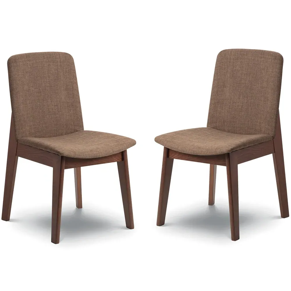 Kensington Set of 2 Dining Chairs - Linen, Walnut