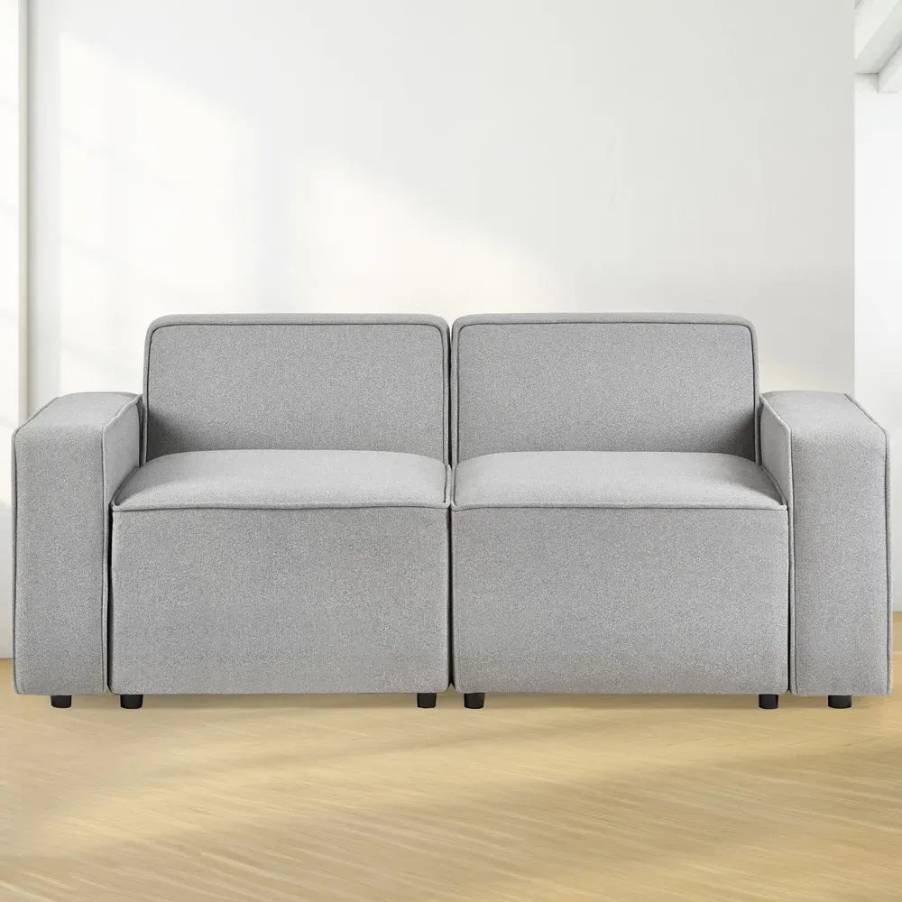 Lago 2-Seater Combination Sofa - Grey, Linen
