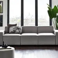 Lago 3-Seater Combination Sofa - Grey, Linen