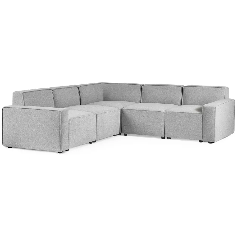 Lago 4-Seater L-Shaped Combination Sofa - Grey, Linen