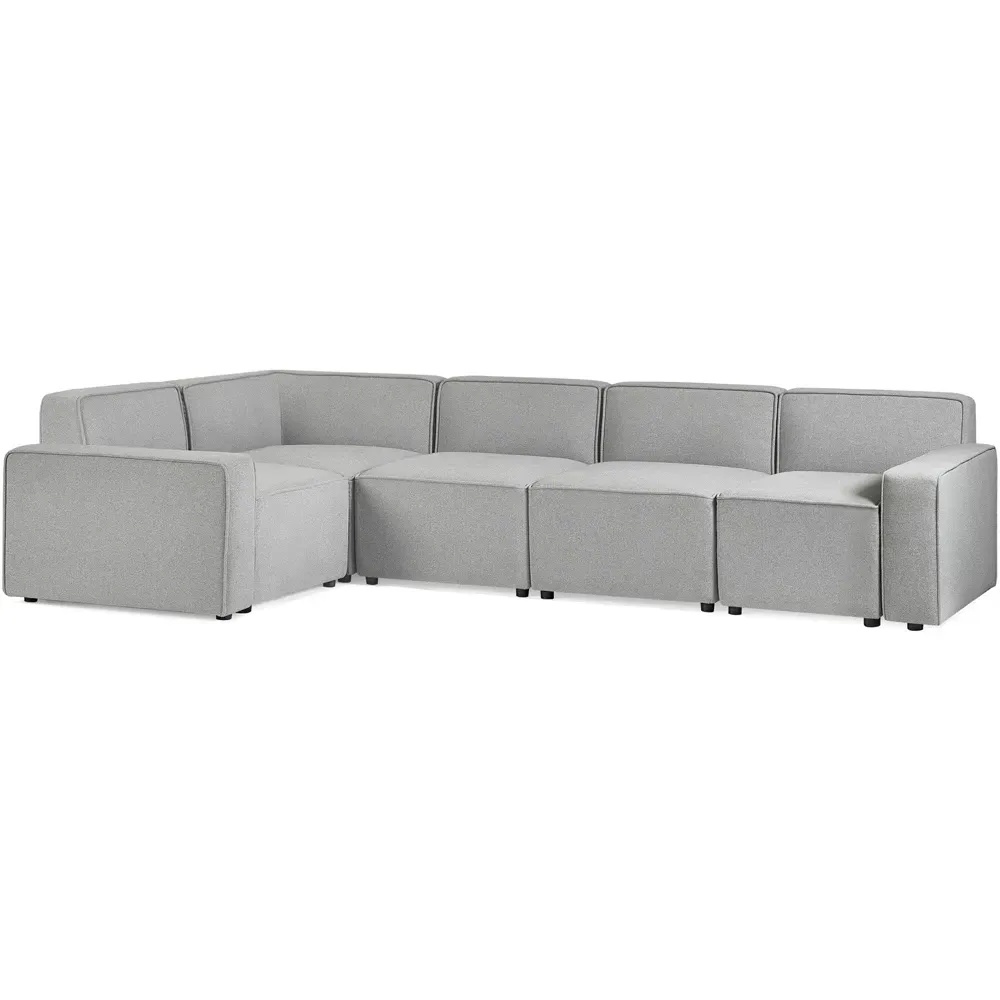 Lago 4-Seater L-Shaped Combination Sofa - Grey, Linen