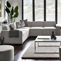 Lago 4-Seater L-Shaped Combination Sofa - Grey, Linen