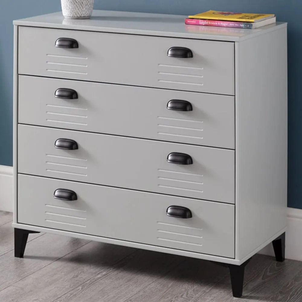 Lakers 4 Drawer Chest of Drawers - Grey, Pine