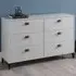 Lakers 6 Drawer Wide Chest of Drawers - Grey, Pine
