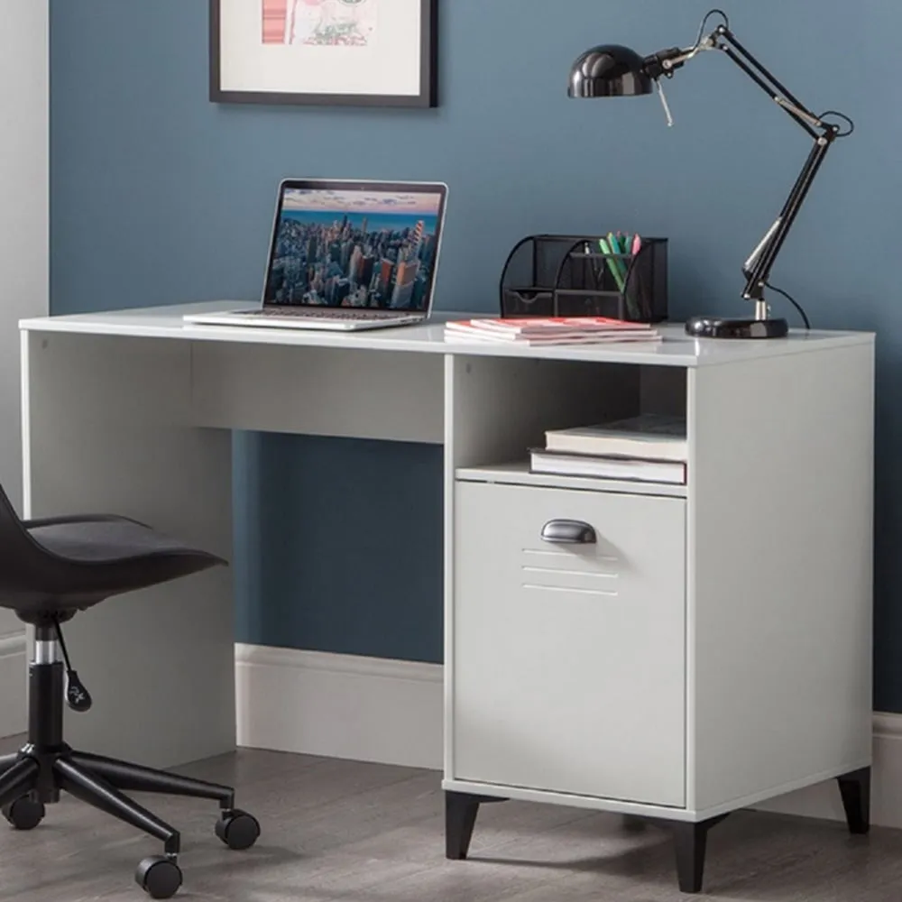 Lakers Single Drawer Locker Desk - Grey, Pine