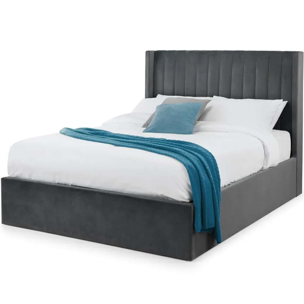Langham King Size Storage Ottoman Bed - Grey