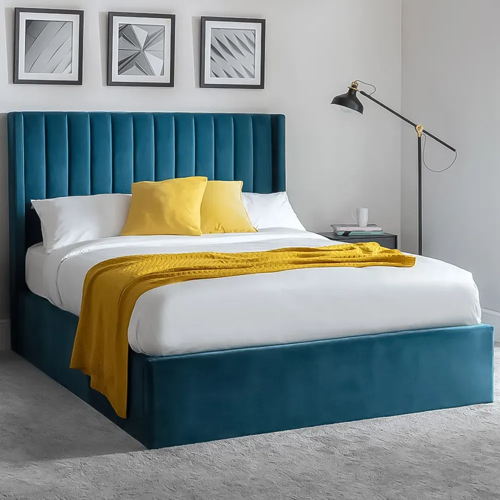 Langham Super King Storage Ottoman Bed - Teal image