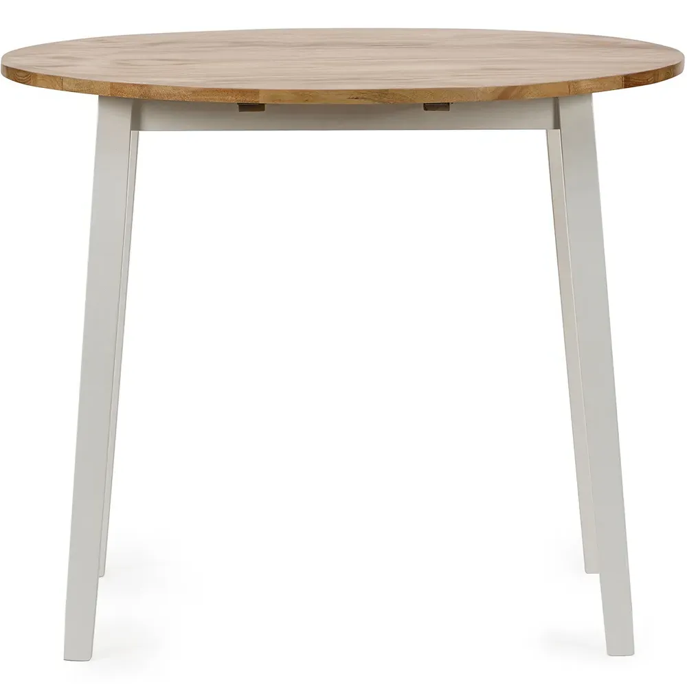 Linwood 4 Seater Round Drop Leaf Table - Natural, White