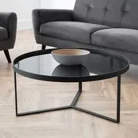 Loft Coffee Table - Black, Smoked Glass