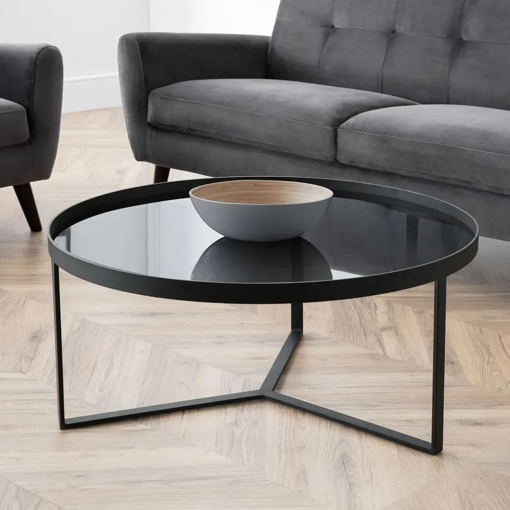 Loft Coffee Table - Black, Smoked Glass