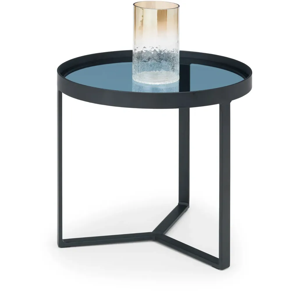 Loft Lamp Table - Black, Smoked Glass