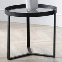 Loft Lamp Table - Black, Smoked Glass