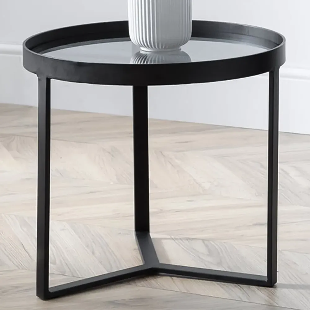 Loft Lamp Table - Black, Smoked Glass image