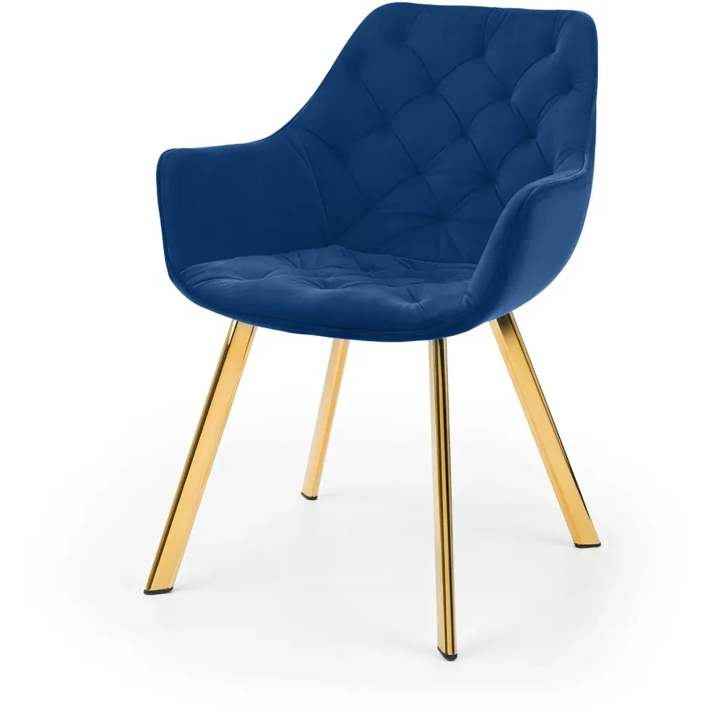 Lorenzo Set of 2 Dining Chairs - Blue, Velvet