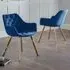 Lorenzo Set of 2 Dining Chairs - Blue, Velvet
