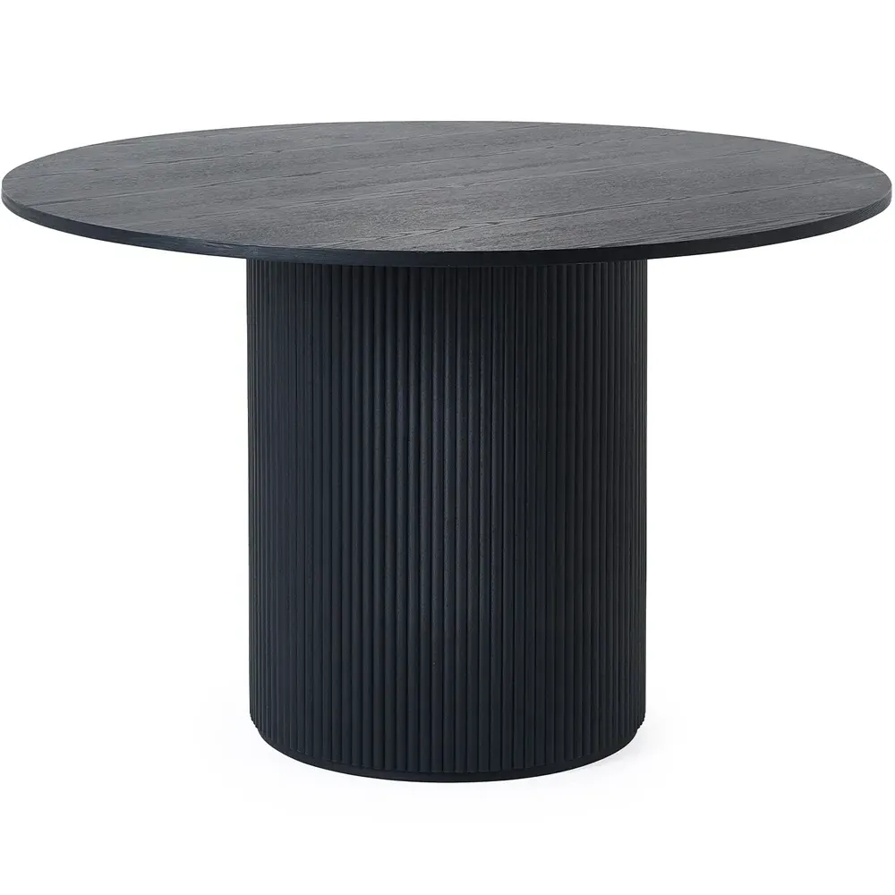 Louis 4 Seater Round Dining Table - Black