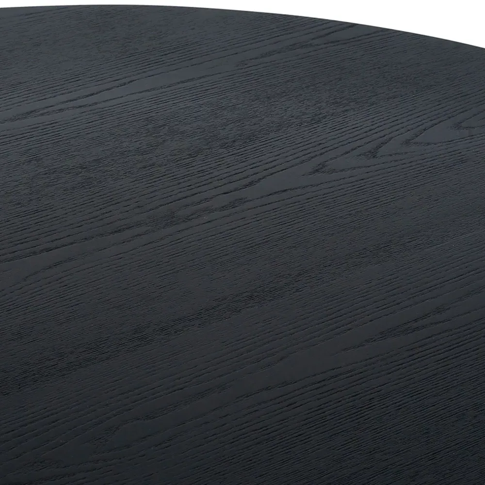 Louis 4 Seater Round Dining Table - Black
