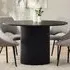 Louis 4 Seater Round Dining Table - Black