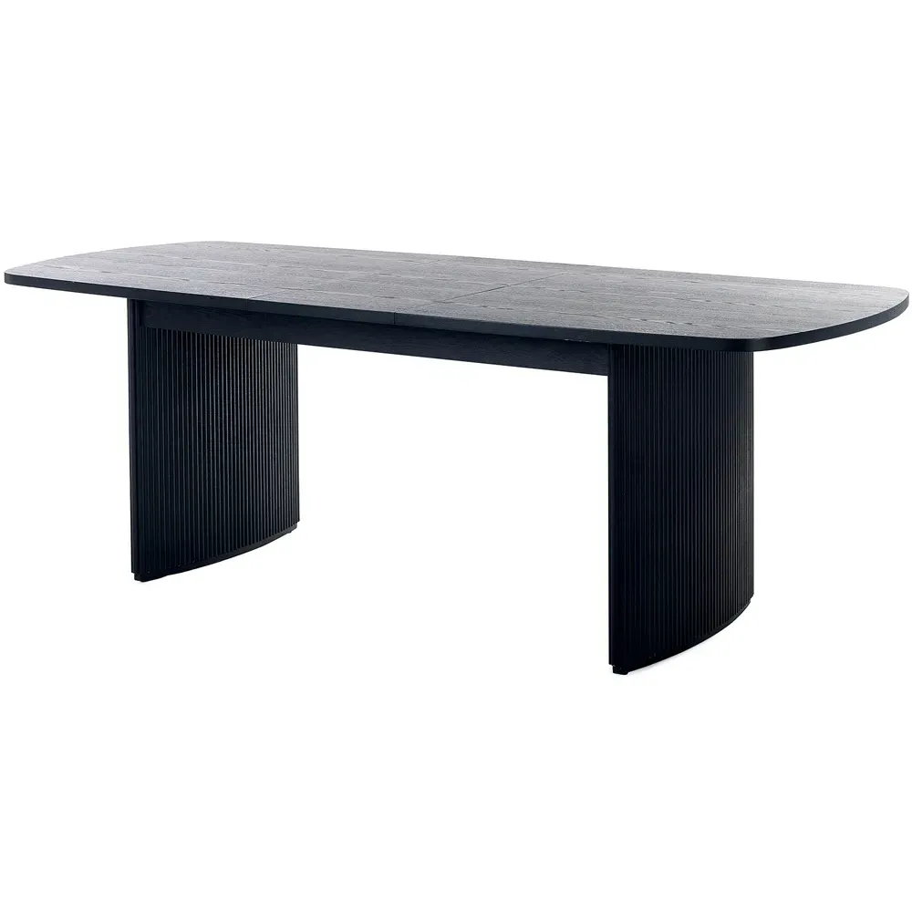 Louis 6 Seater Fluted Extending Dining Table - Black