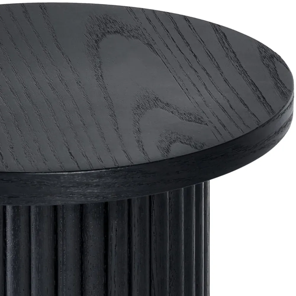 Louis Fluted Side Table - Black