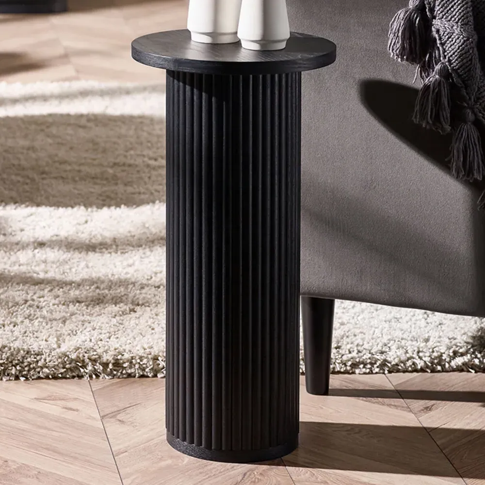 Louis Fluted Side Table - Black image