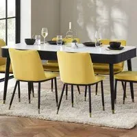 Louis Fluted Stone Dining Table with Drawers - White