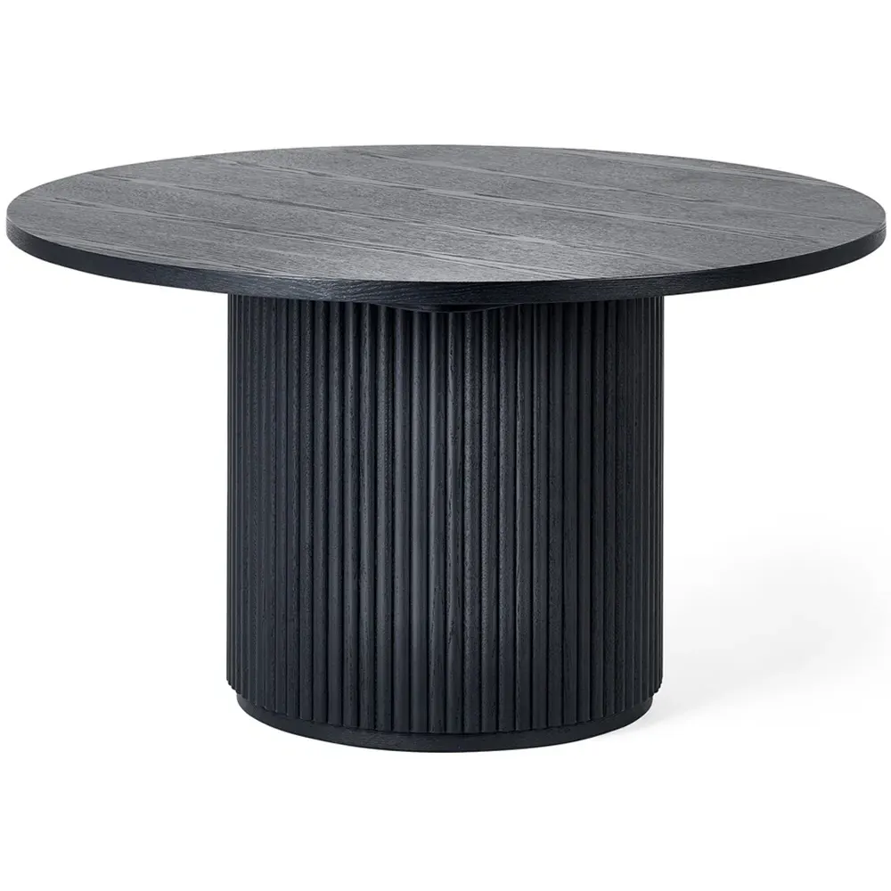 Louis Round Fluted Coffee Table - Black