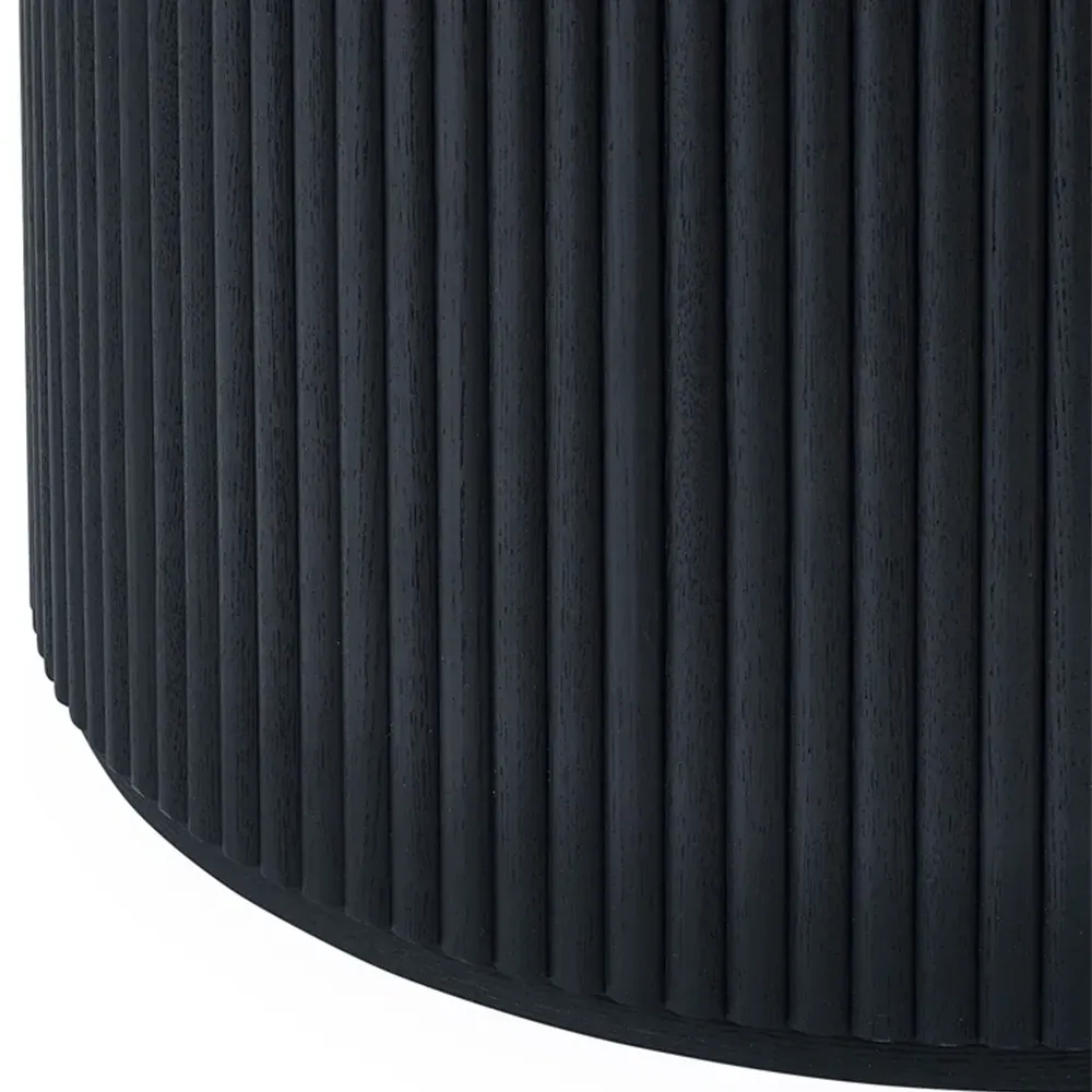 Louis Round Fluted Coffee Table - Black
