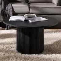Louis Round Fluted Coffee Table - Black