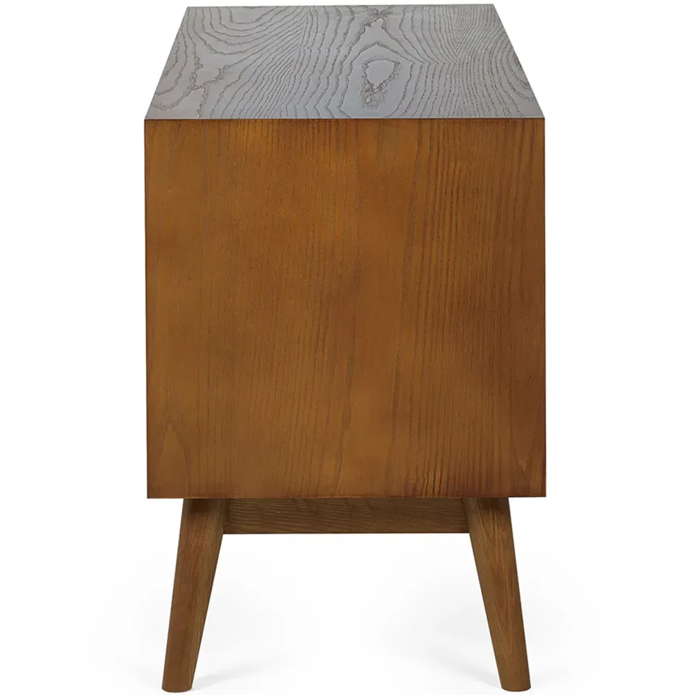 Lowry 2 Door TV Unit - Grey, Cherry Ash Wood