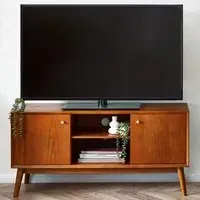 Lowry 2 Door TV Unit - Grey, Cherry Ash Wood