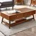 Lowry 2 Drawer Coffee Table - Grey, Cherry Ash Wood