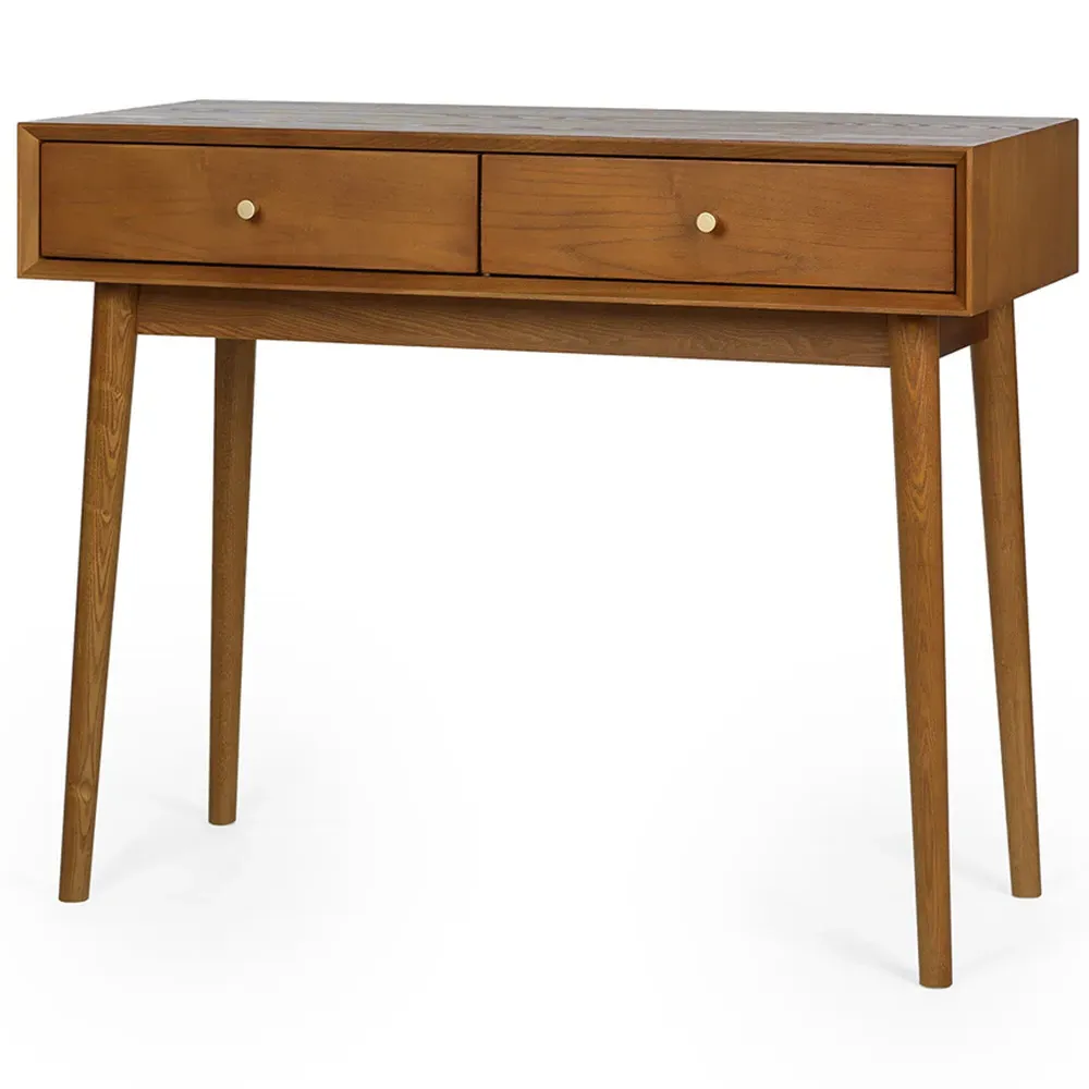Lowry 2 Drawer Writing Desk - Grey, Cherry Ash