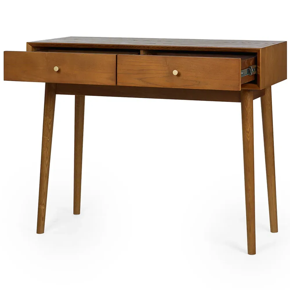 Lowry 2 Drawer Writing Desk - Grey, Cherry Ash