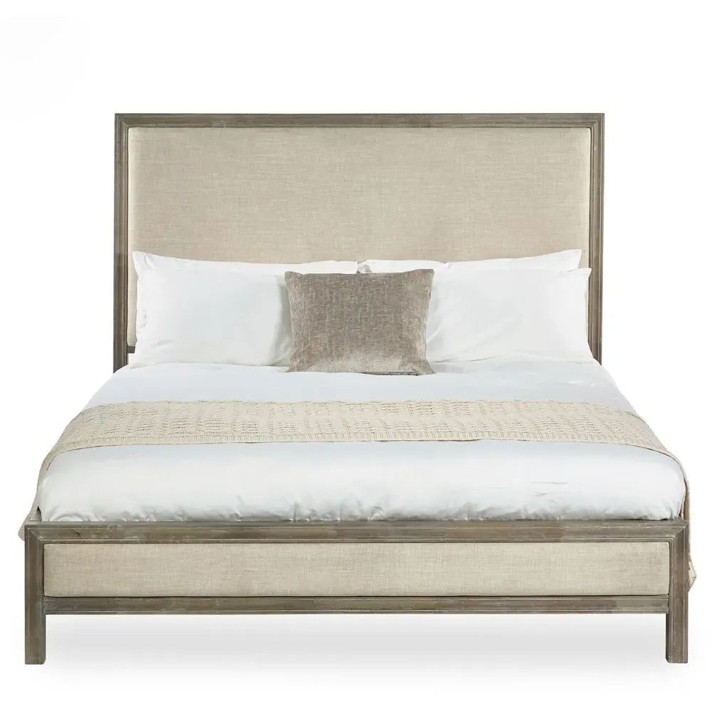 Lucie Double Upholstered Bed Frame - Cream