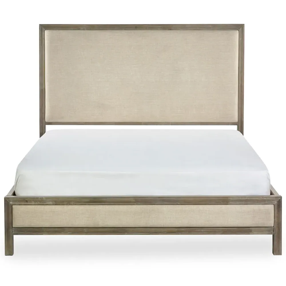 Lucie Double Upholstered Bed Frame - Cream