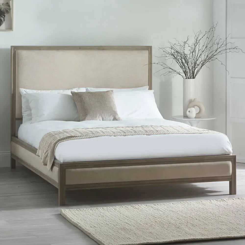 Lucie Double Upholstered Bed Frame - Cream image