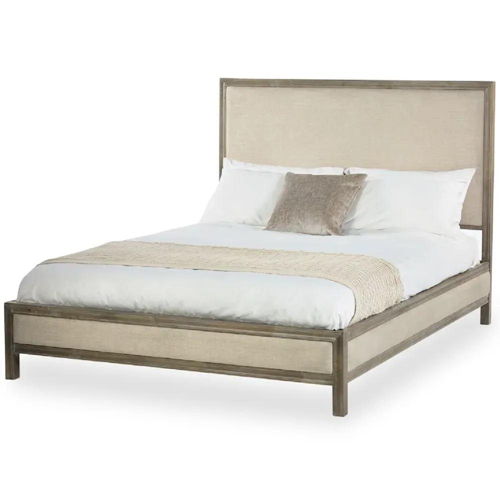 Lucie King Size Upholstered Bed Frame - Cream