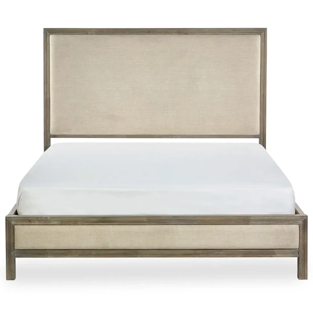 Lucie King Size Upholstered Bed Frame - Cream